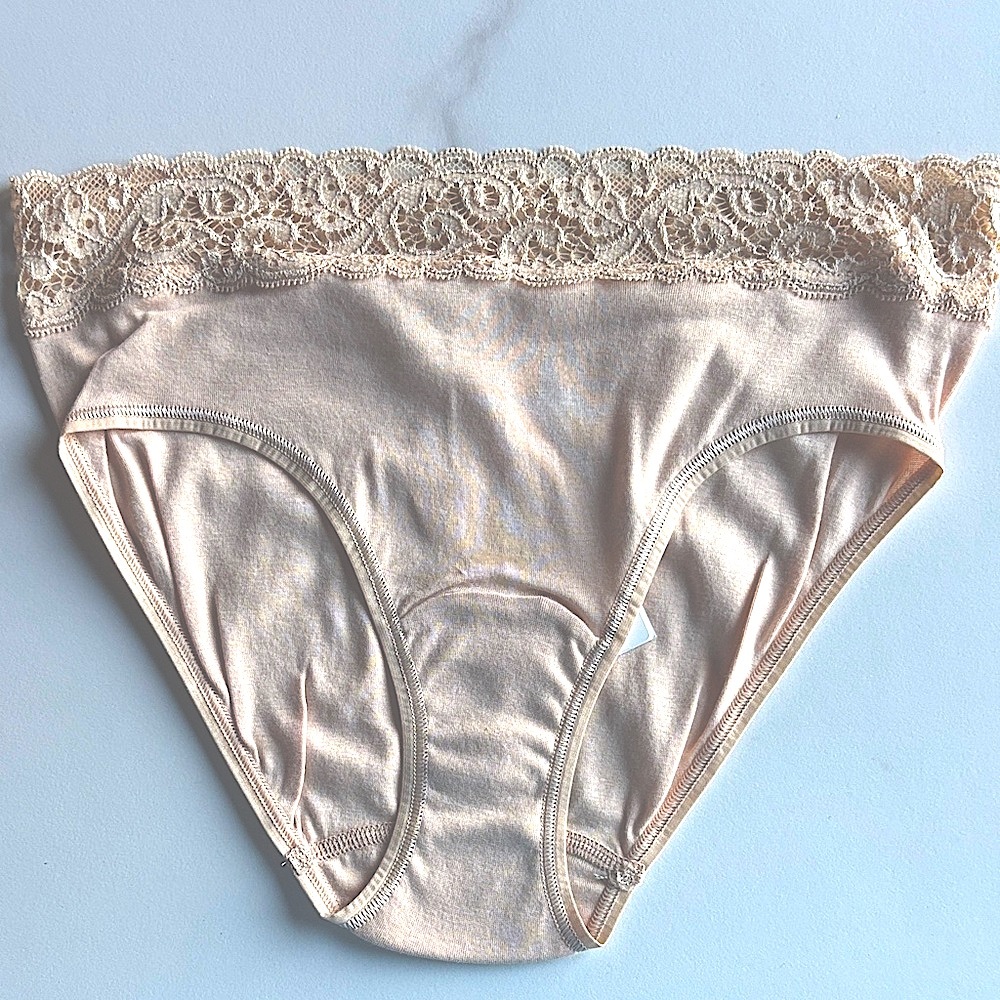 Hanro Women's Panty with Lace Trim - Light beige